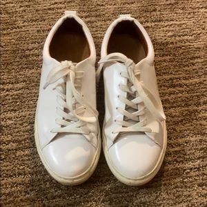 Sandro Paris white leather sneakers.